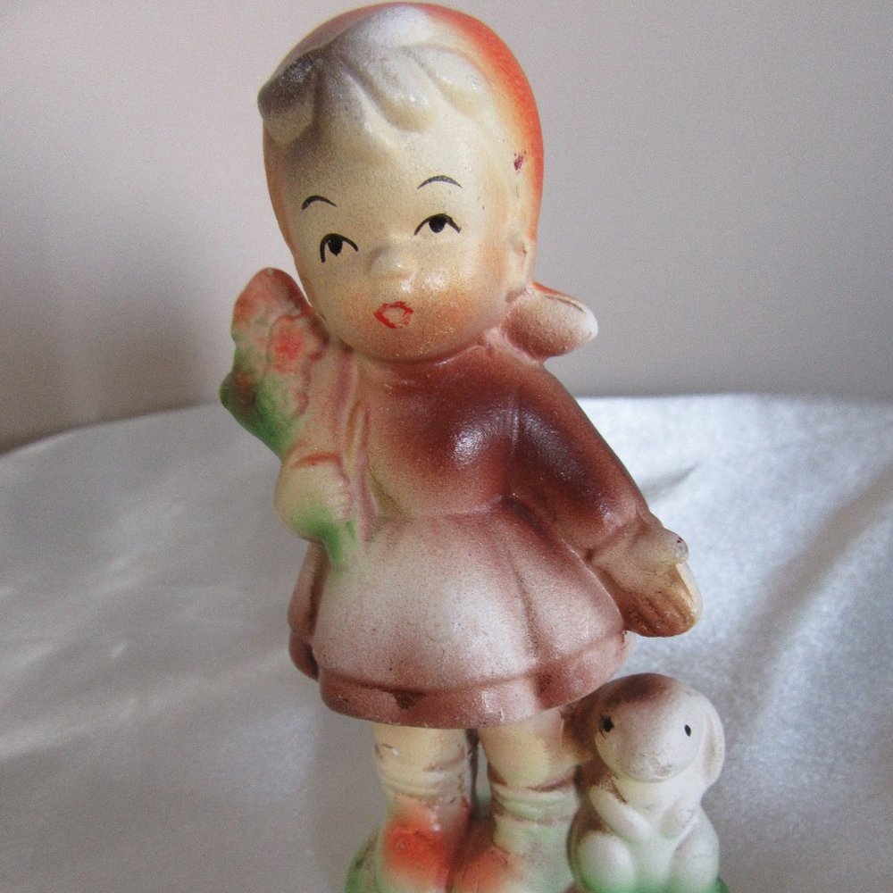 Little girl Holding flowers with a bunny JAPAN